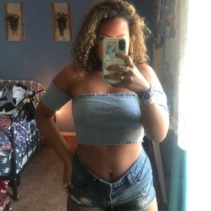 PacSun Tops - Crop top w open sides blue PacSun Tops - Crop top w open sides blue